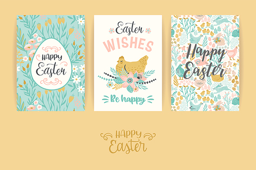 Happy Easter. Vector templates for card, poster, flyer and other users. Design element.