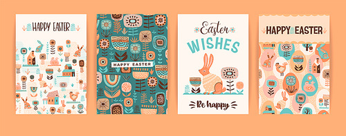 Happy Easter. Vector templates for card, poster, flyer and other users. Design element.