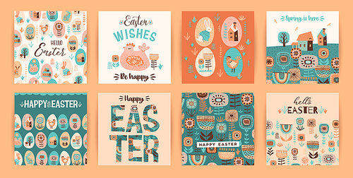 Happy Easter. Vector templates for card, poster, flyer and other users. Design element.