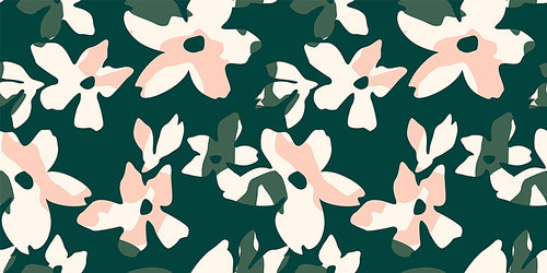 Abstract gentle seamless pattern with flowers. Modern design for paper, cover, fabric, interior decor and other use.