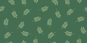 Abstract seamless pattern with leaves and grass. Vector design for paper, cover, fabric, interior decor and other use.