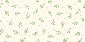 Abstract seamless pattern with leaves and grass. Vector design for paper, cover, fabric, interior decor and other use.