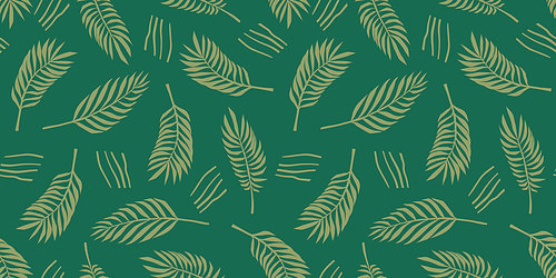 Abstract art seamless pattern with tropical leaves. Modern exotic design for paper, cover, fabric, interior decor and other use.