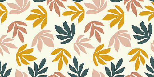 Simple seamless pattern with abstract leaves. Modern design for paper, cover, fabric, interior decor and other users.