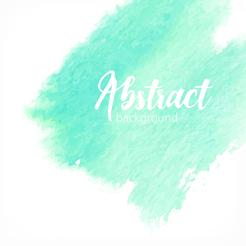 Abstract watercolor smear, turquoise color. Creative realistic background with place for text