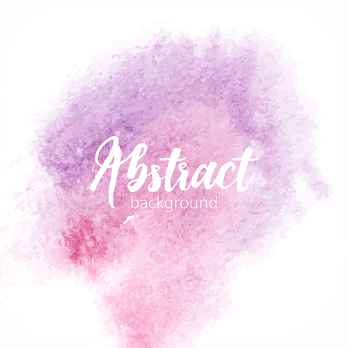 Abstract watercolor stain. Purple and pink pastel colors. Creative realistic background with place for text