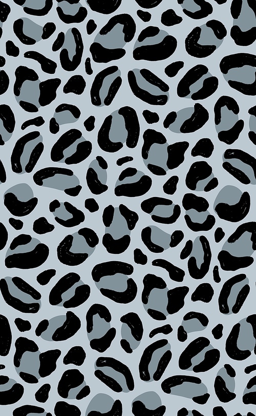 Decorative animal seamless pattern with wild snow leopard coat texture. Ounce fur backdrop with spots. Colored vector illustration in flat style for wrapping paper, textile , wallpaper