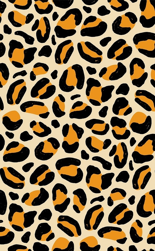 Elegant seamless pattern with leopard coat of fur texture. Decorative animal backdrop with spots. Bright colored vector illustration in flat style for wrapping paper, textile , wallpaper