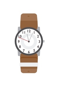 Wristwatch flat vector illustration. Modern accessory, stylish item. Classical wristlet watch color design element. Time counter, contemporary wrist clock isolated on white 