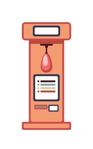 Arcade game machine flat vector illustration. Boxing and punching arcade isolated on white . Device for entertainment. Amusement for kids and adults. Show your strength, punching bag