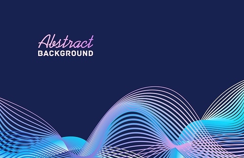 Abstract colorful gradient waves background vector illustration. Bright curved line digital creative vibration isolated on black background. Dynamic motion wave flow.