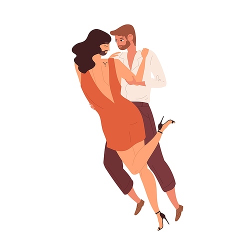 Modern couple of transgender and skoliosexual man. Intimacy between LGBT romantic and sexual partners. Enamored LGBTQ people. Skoliosexuality concept. Flat vector illustration isolated on white.