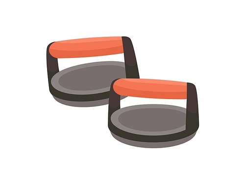 Push-up bars with handles for pushup exercise. Ergonomic home equipment for safe press-up workout. Colored flat vector illustration isolated on white .