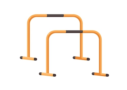 Dip stand or station for bodyweight exercises. Gym equipment for home and gym training, strength workout. Flat vector illustration isolated on white .