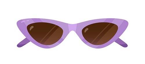 Cat eyes sunglasses in 50s retro style. Fashion summer sun glasses. Stylish vintage women accessory. Front view of trendy female eyewear. Colored flat vector illustration isolated on white .