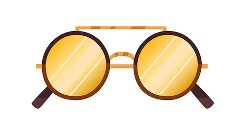 fashion sunglasses with round lenses. stylish sun glasses with circle . summer eyeglasses. retro-styled pair of hippie eyewear. colored flat vector illustration isolated on white .