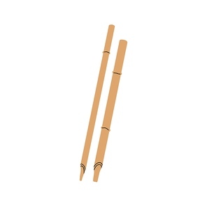 Bamboo sticks for calligraphy art. Natural hard reed pens. Arabic calligraphic, lettering supplies, tools. Flat graphic vector illustration isolated on white .