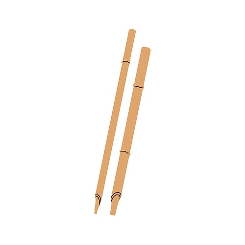 Bamboo sticks for calligraphy art. Natural hard reed pens. Arabic calligraphic, lettering supplies, tools. Flat graphic vector illustration isolated on white .