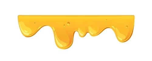 Amber bee honey wave. Melting gold caramel flow. Wavy molten glossy maple syrup fluid, sticky sweet sugar liquid. Realistic fat graphic vector illustration isolated on white .