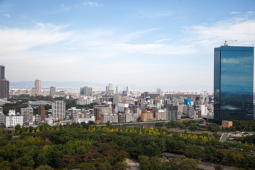 오사카성에서 본 시내풍경