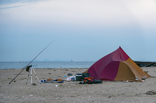 바닷가 텐트