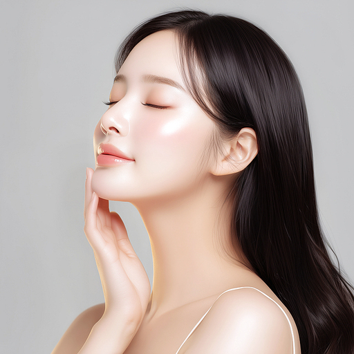 우아한 옆모습의 피부 미인