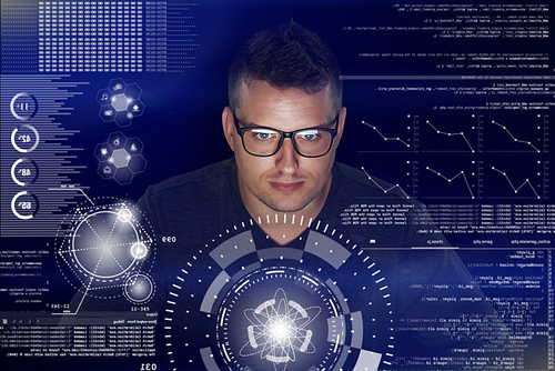 Intelligent programer in glasses working with data on computer screen