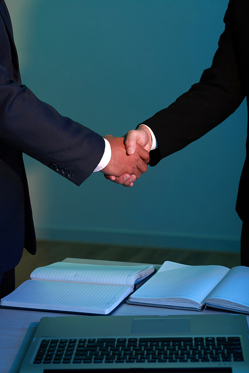 Cropped image of business people shaking hands after successful meeting