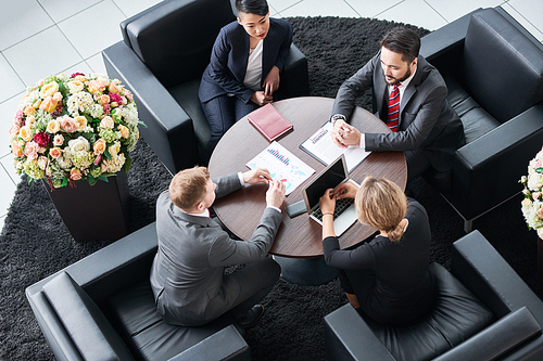 Group of business team planning work at meeting