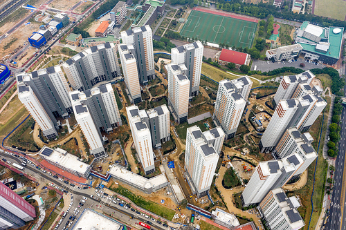 신축아파트 건설현장 항공촬영