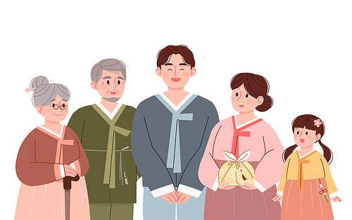 한복을 입은 대가족