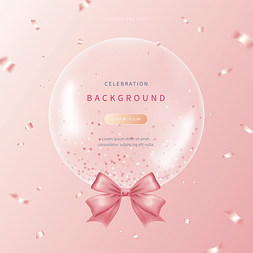 celebration background with soft color balloons