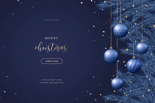 holiday concept banner composed of elements of christmas graphic sources