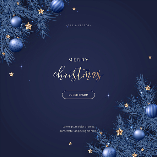 holiday concept banner composed of elements of christmas graphic sources