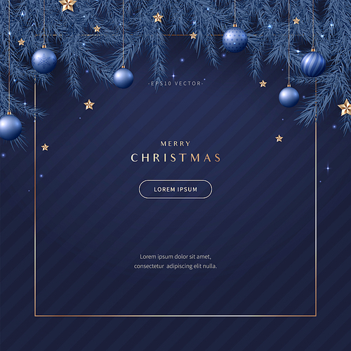 holiday concept banner composed of elements of christmas graphic sources