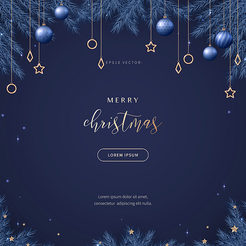 holiday concept banner composed of elements of christmas graphic sources