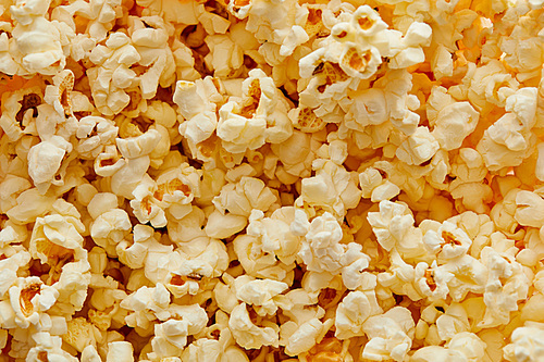 top view of delicious crunchy fresh popcorn