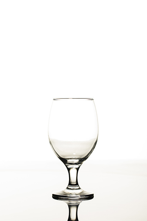 empty transparent glass isolated on white
