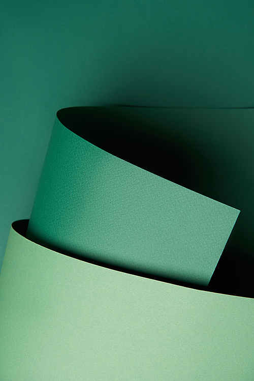 close-up view of beautiful green creative paper background
