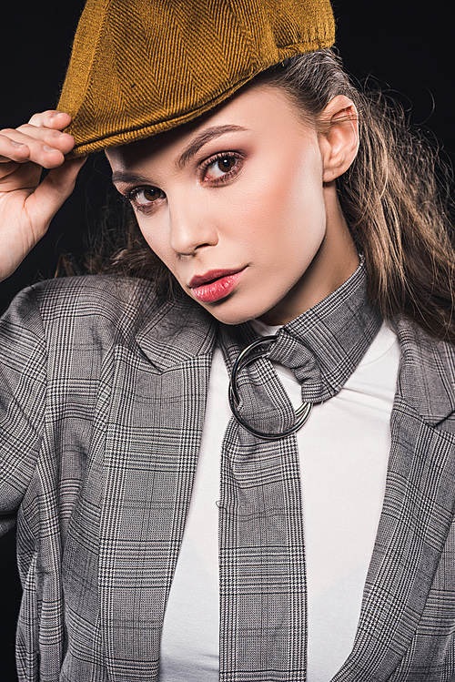 close-up portrait of elegant young woman 