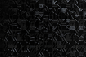 close-up view of black shiny abstract geometric background