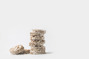 stack of healthy  cakes isolated on white