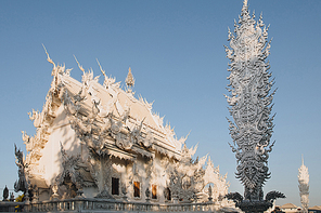 architecture of Wat Rong Khun White Temple, Chiang Rai, Thailand