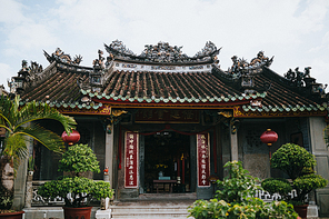architecture of traditional oriental building in Hoi An, Vietnam
