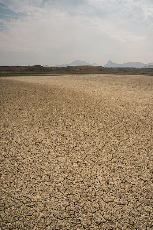 landscape with cracked earth with natural light