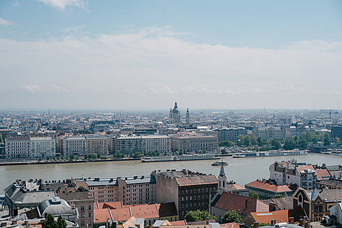 river and two sides of city in Budapest, Hungary