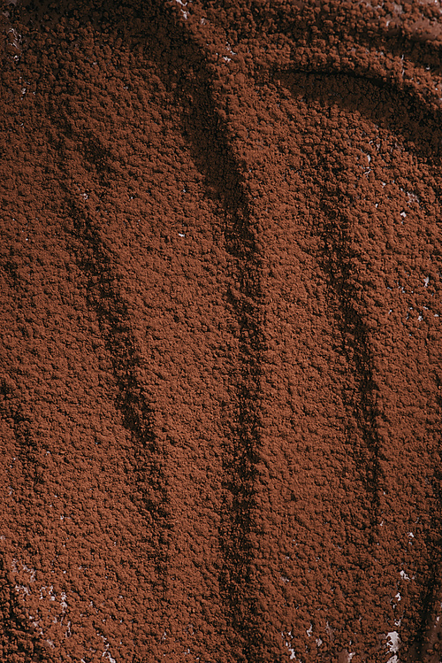 top view of brown cocoa powder
