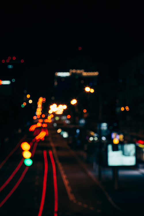 night city lights in bokeh style background