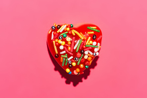top view of gummy candies