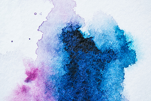 abstract texture with bright blue and purple watercolor blots